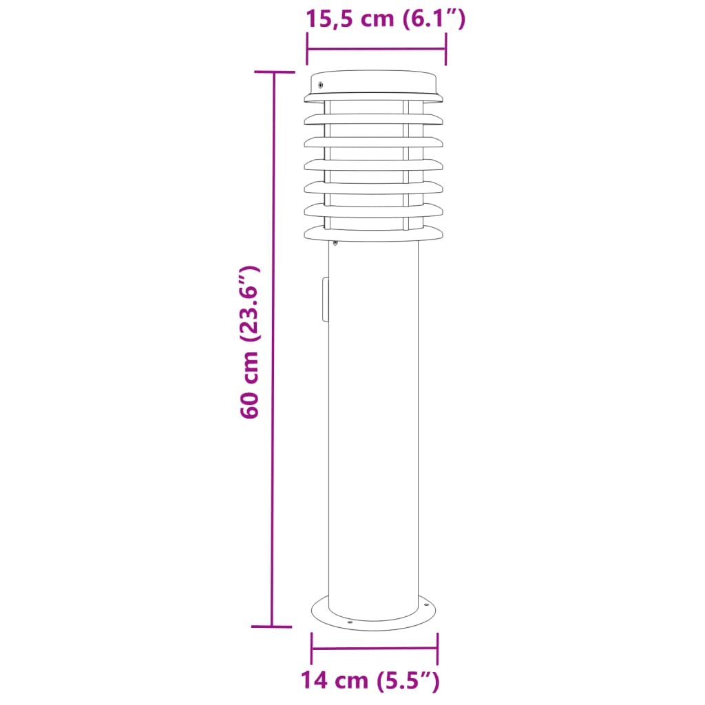 Vanjska podna svjetiljka sa utičnicom crne 60 cm čelična