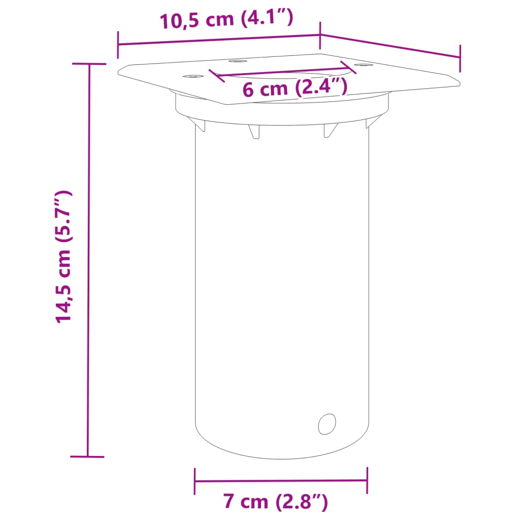 Vanjska podna svjetiljka kvadratna crna 10,5x10,5cm aluminijska
