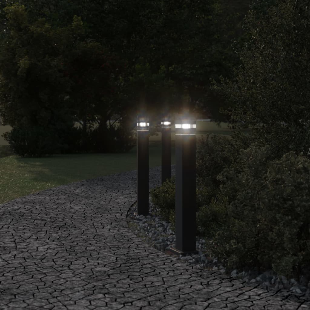 Vanjska podna svjetiljka crna 80 cm aluminijska