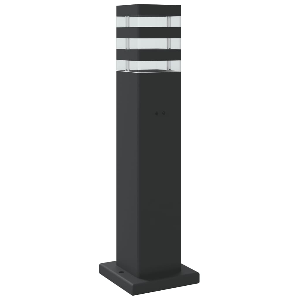 Vanjske podne svjetiljke s senzorima 3kom crne 50cm aluminijske