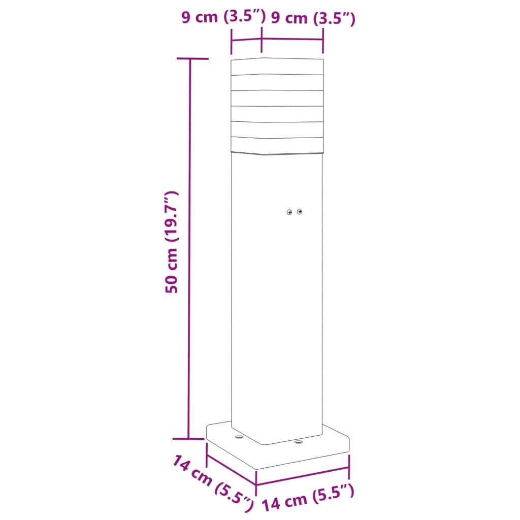 Vanjske podne svjetiljke s utičnicom 3kom crne 50cm aluminijske