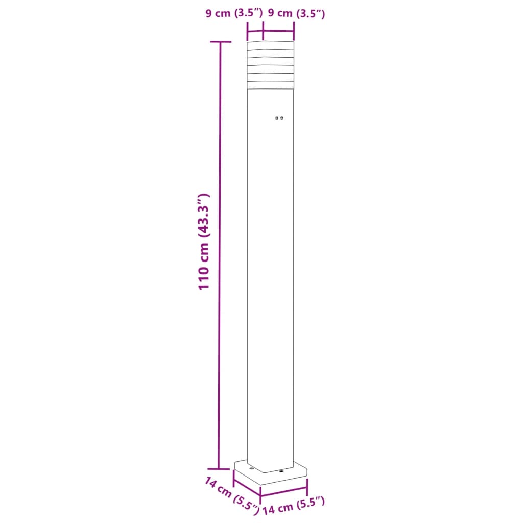 Vanjske podne svjetiljke sa utičnicom 3kom crne 110cm aluminij