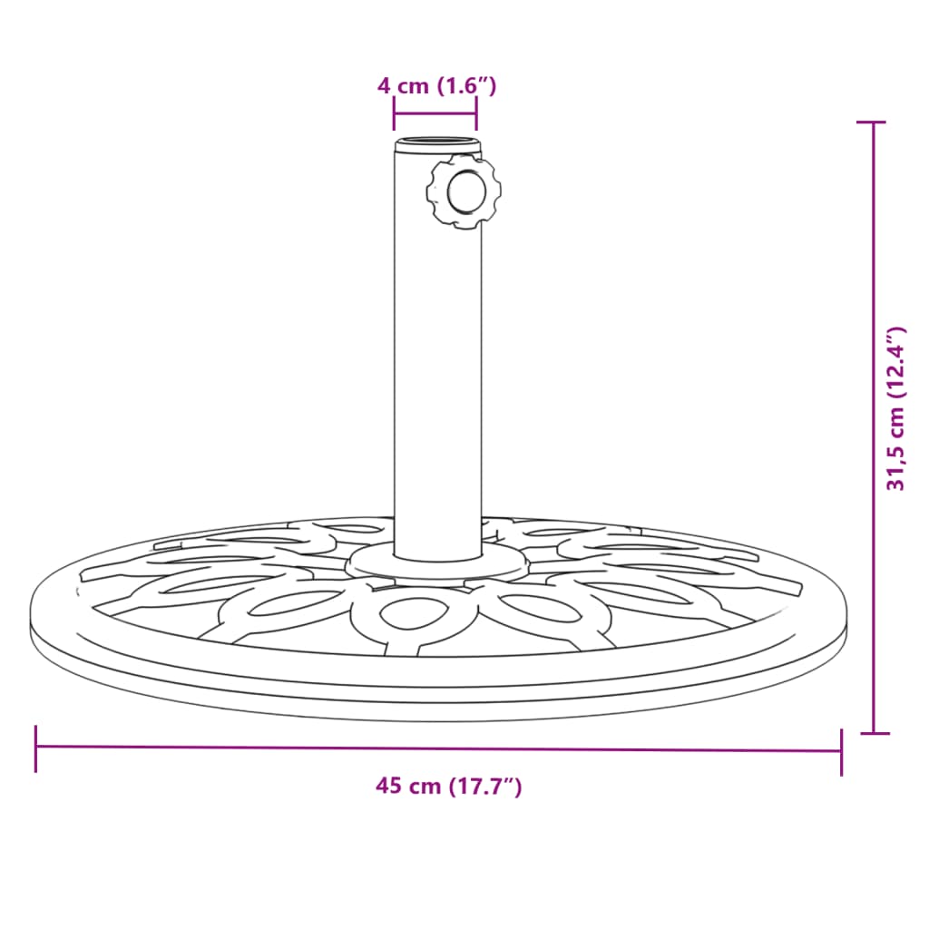 Baza suncobrana za stupove Ø 38/48 mm 12 kg okrugla