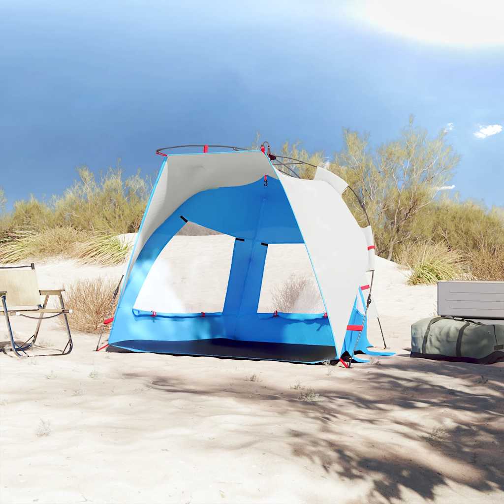 Šator za plažu za 2 osobe vodootporni azurnoplavi