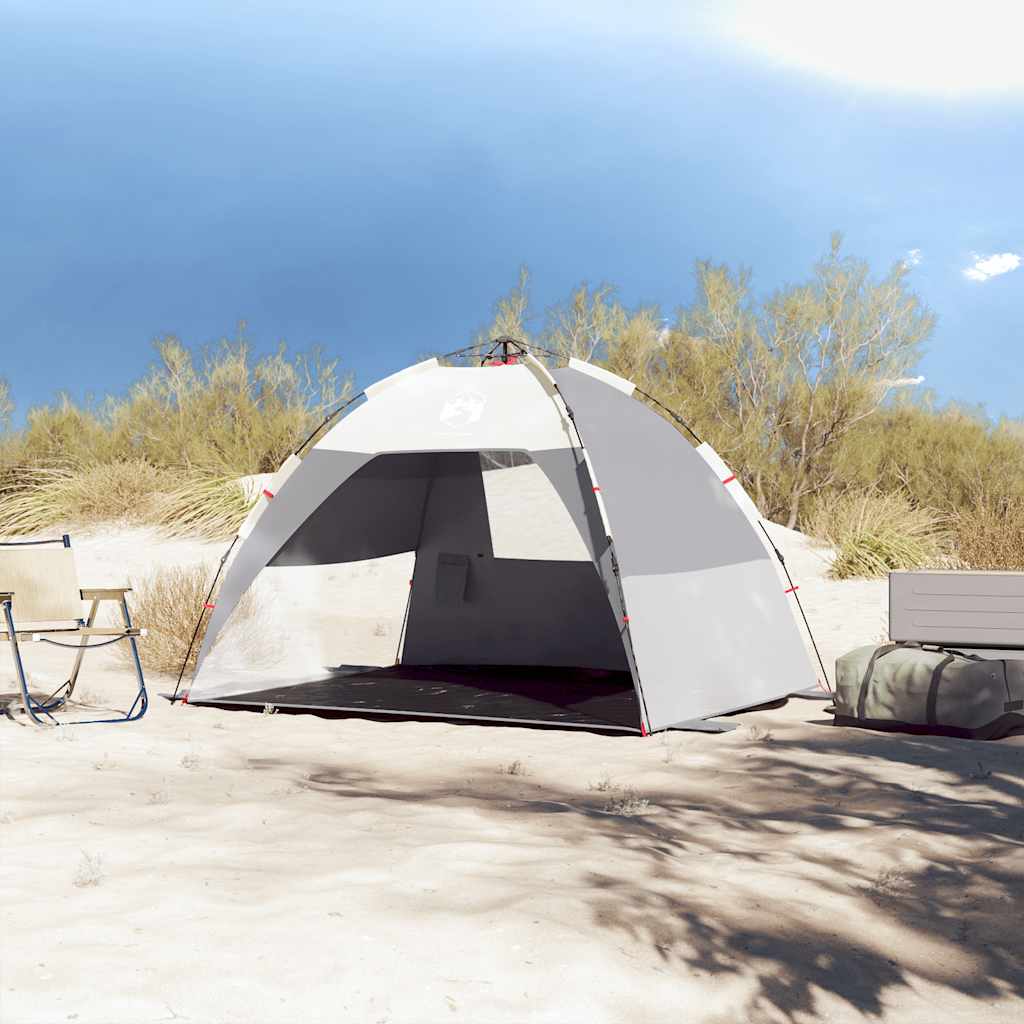 Šator za plažu za 2 osobe vodootporni sivi