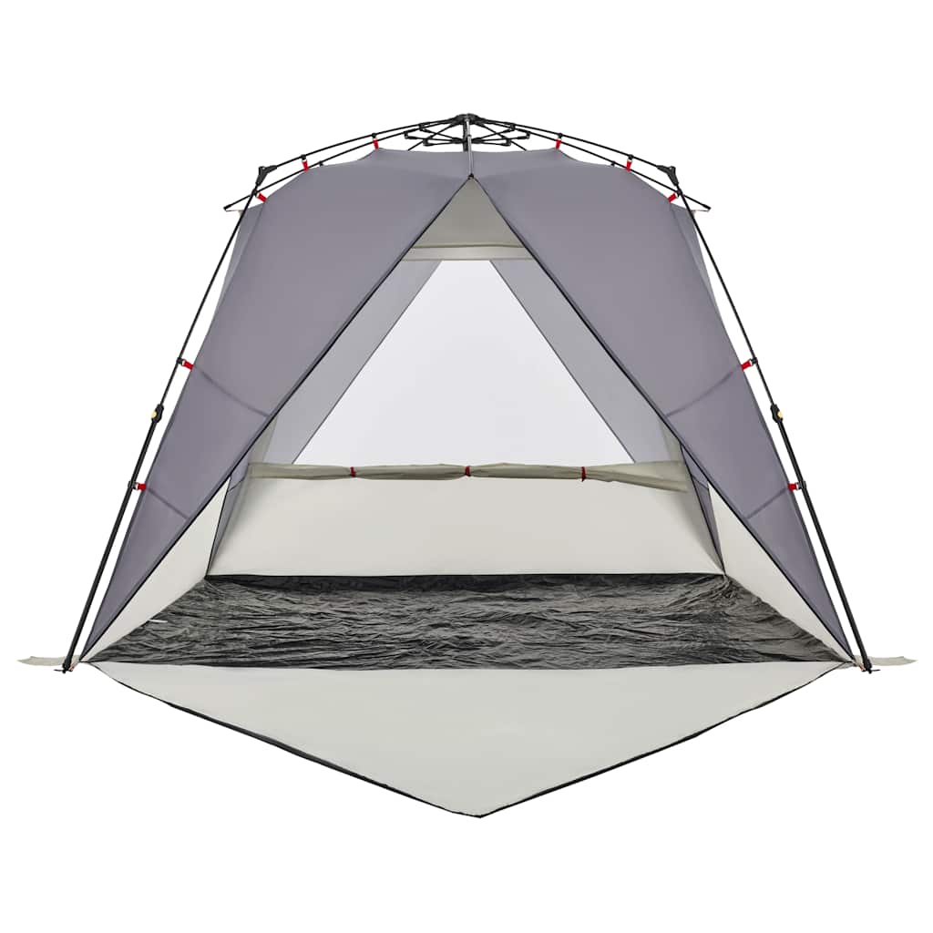 Šator za plažu za 4 osobe vodootporni sivi