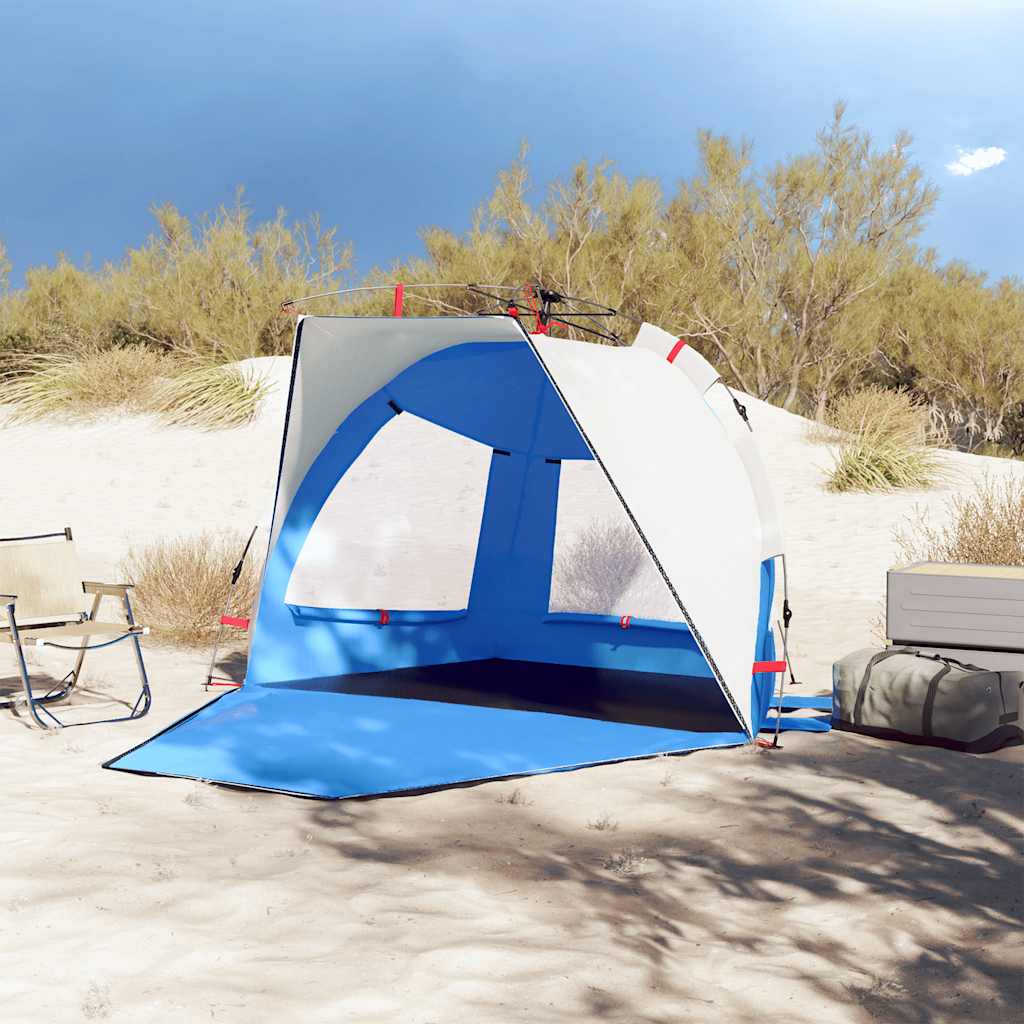 Šator za plažu za 2 osobe vodootporni azurnoplavi