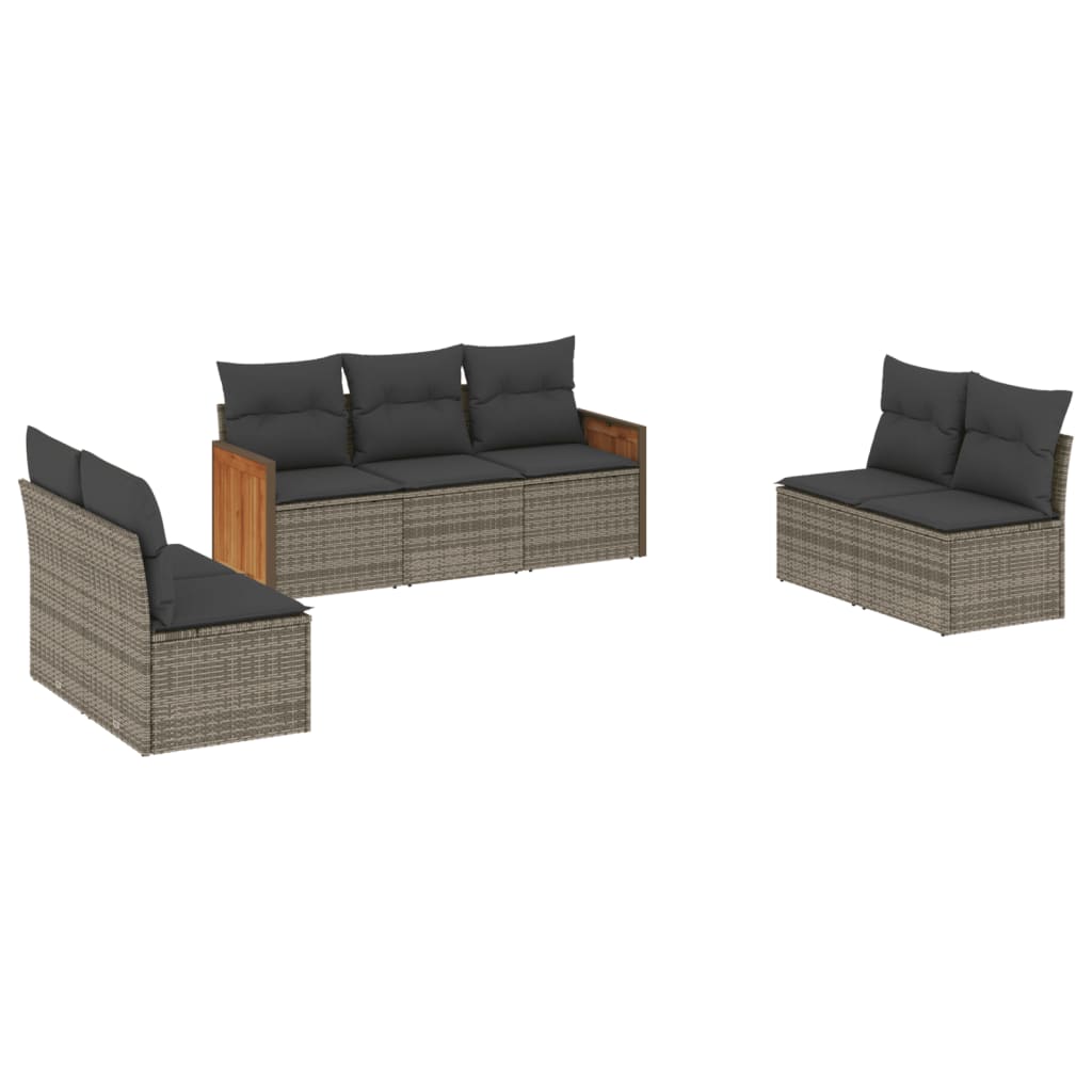 7-dijelni set vrtnih sofa sivi od poliratana