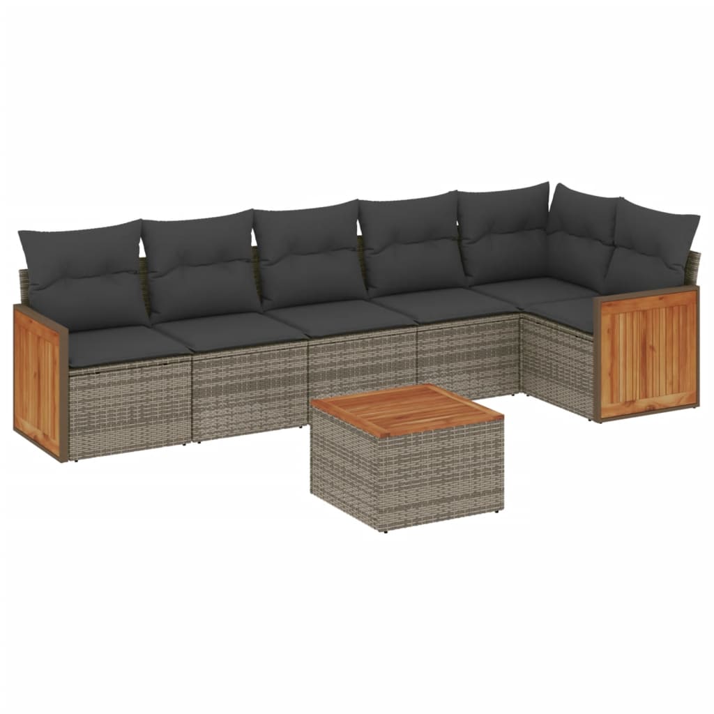 7-dijelni set vrtnih sofa sivi od poliratana