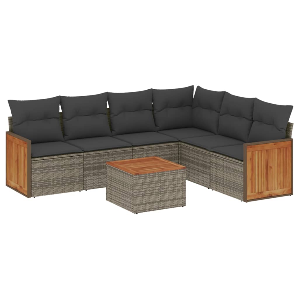 7-dijelni set vrtnih sofa sivi od poliratana