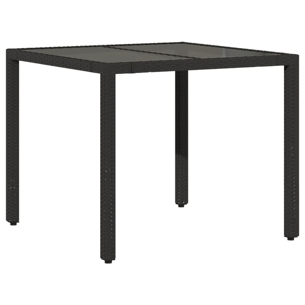 3-dijelni bistro set s jastucima crni od poliratana