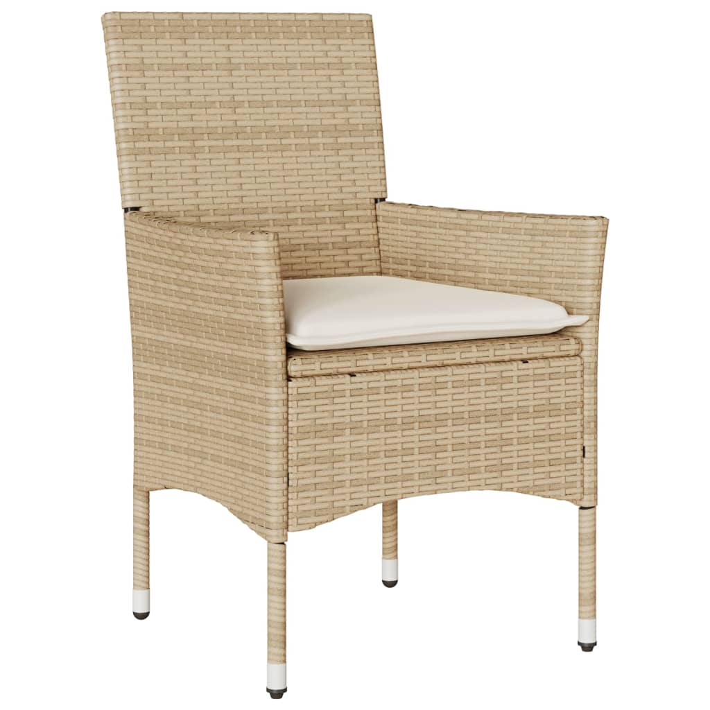 5-dijelni vrtni blagovaonski set s jastucima poliratan i staklo