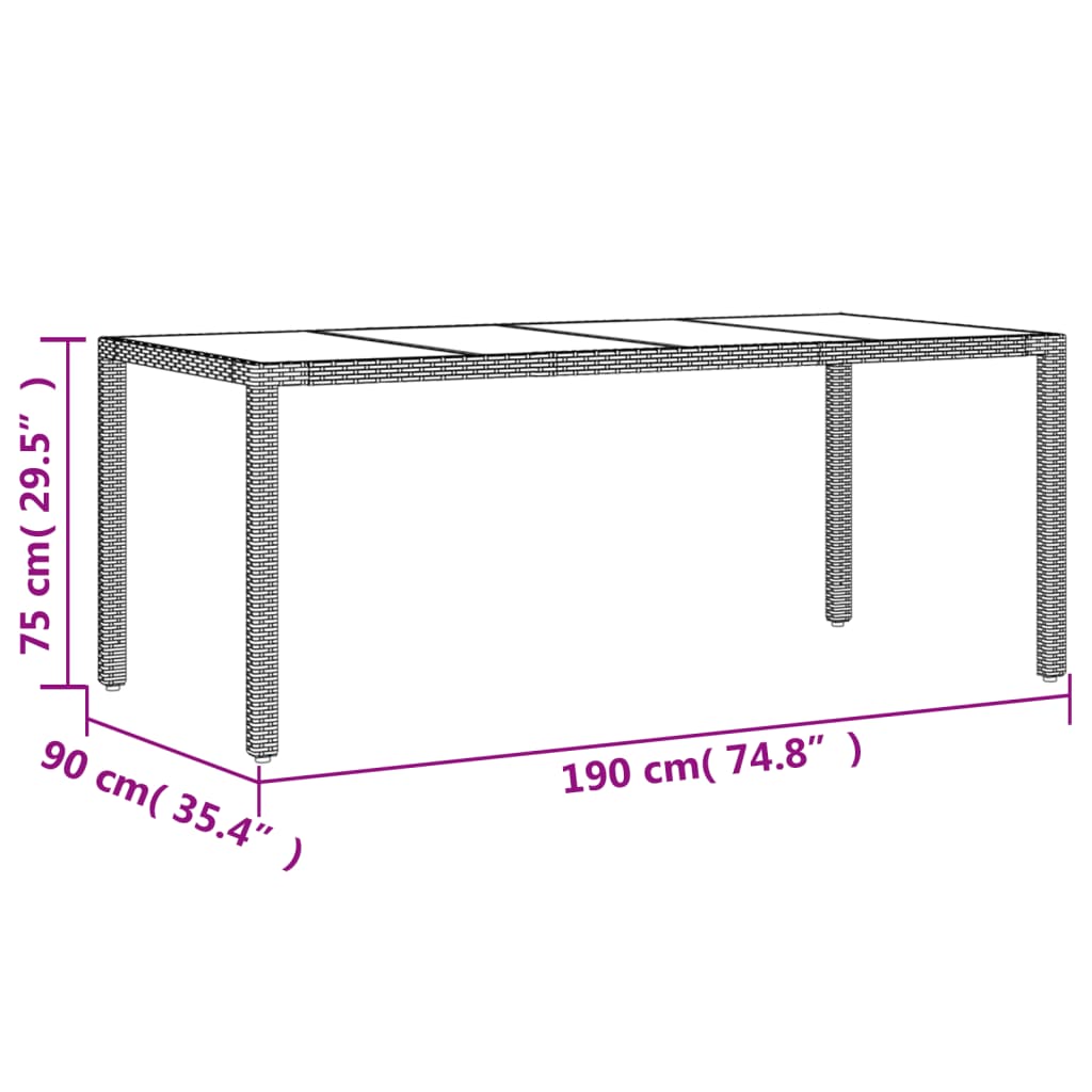 7-dijelni vrtni blagovaonski set s jastucima poliratan i bagrem