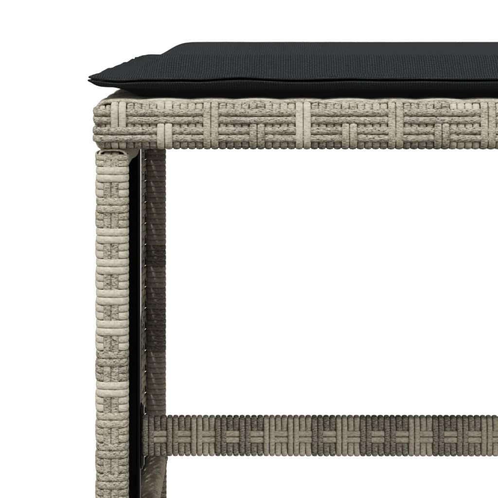 11-dijelni vrtni blagovaonski set s jastucima svijetlosivi