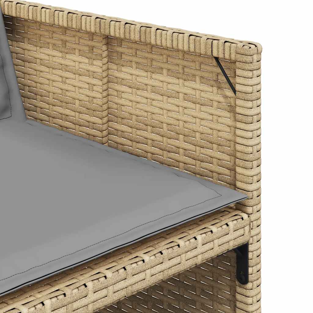 11-dijelni vrtni blagovaonski set od poliratana s jastucima bež