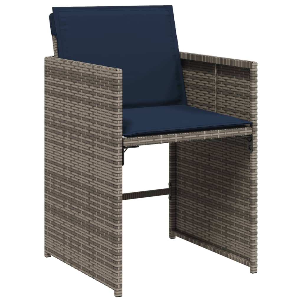 Vrtni blagovaonski set od 7 dijelova s jastucima, sivi poliratan