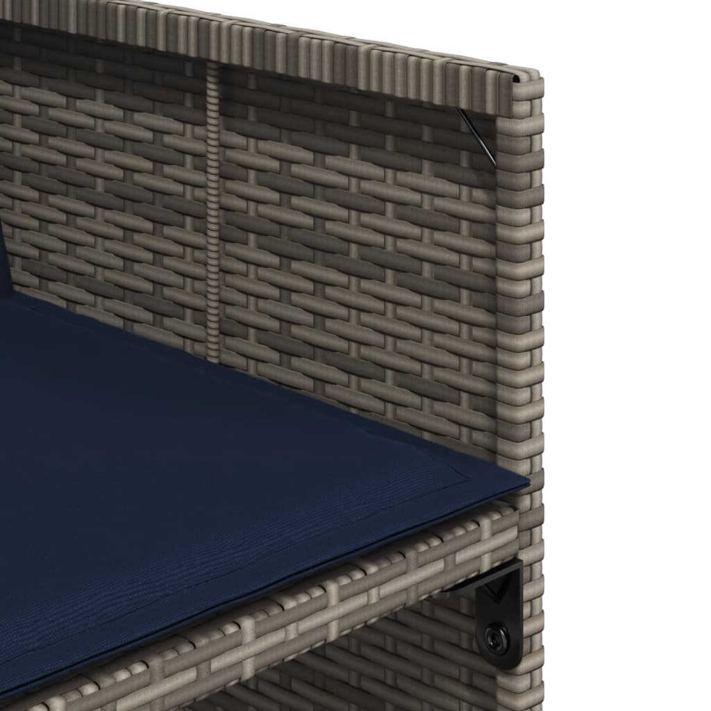 Vrtni blagovaonski set od 9 dijelova s jastucima, sivi poliratan