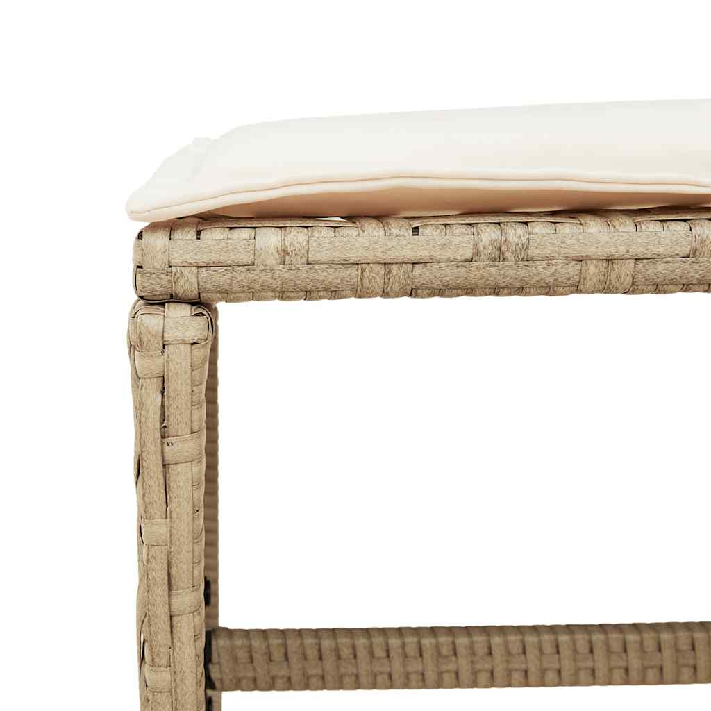 15-dijelni vrtni blagovaonski set od poliratana s jastucima bež