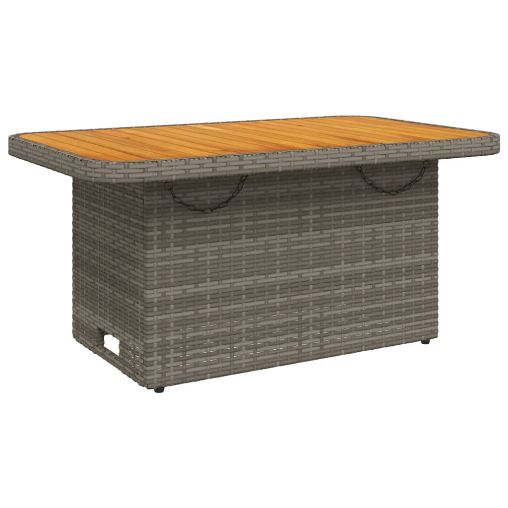 4-dijelna vrtna garnitura od poliratana s jastucima siva 90 cm table length