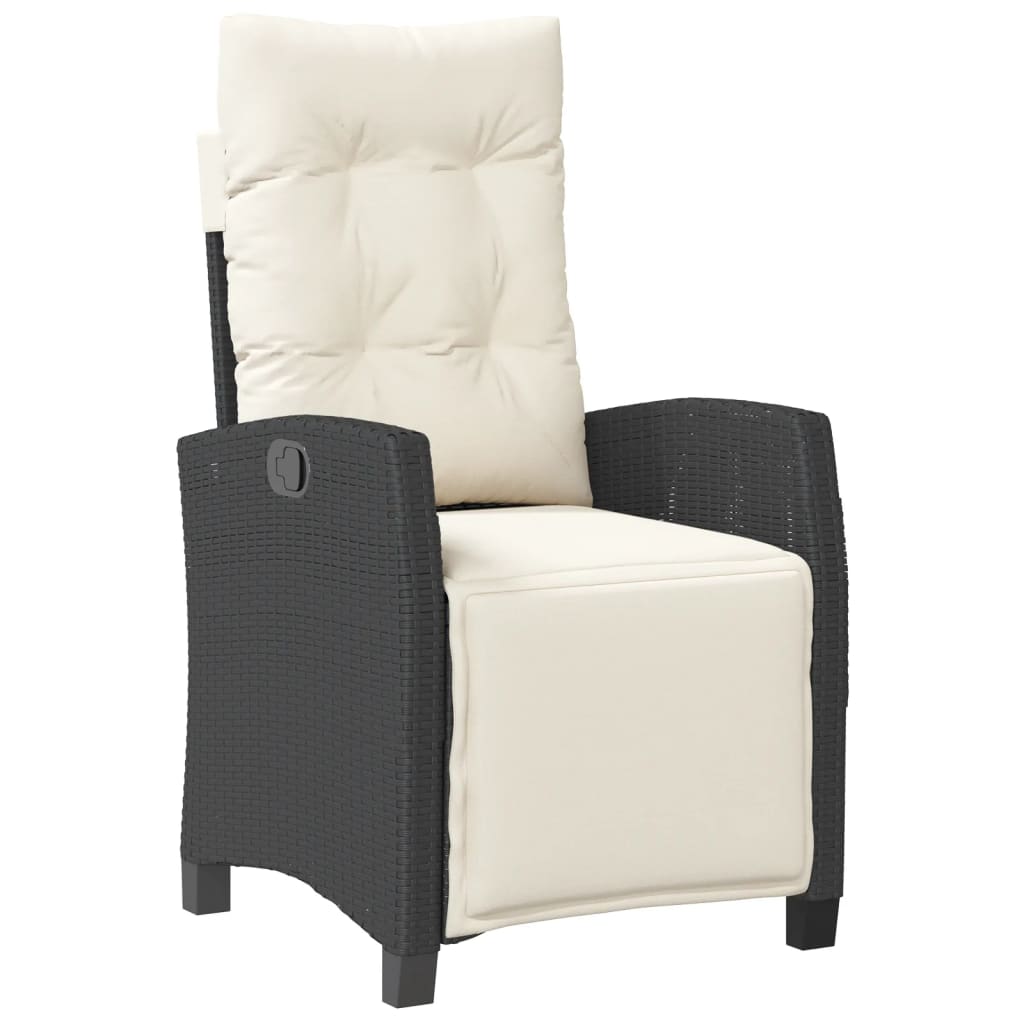 3-dijelni vrtni blagovaonski set s jastucima od poliratana crni