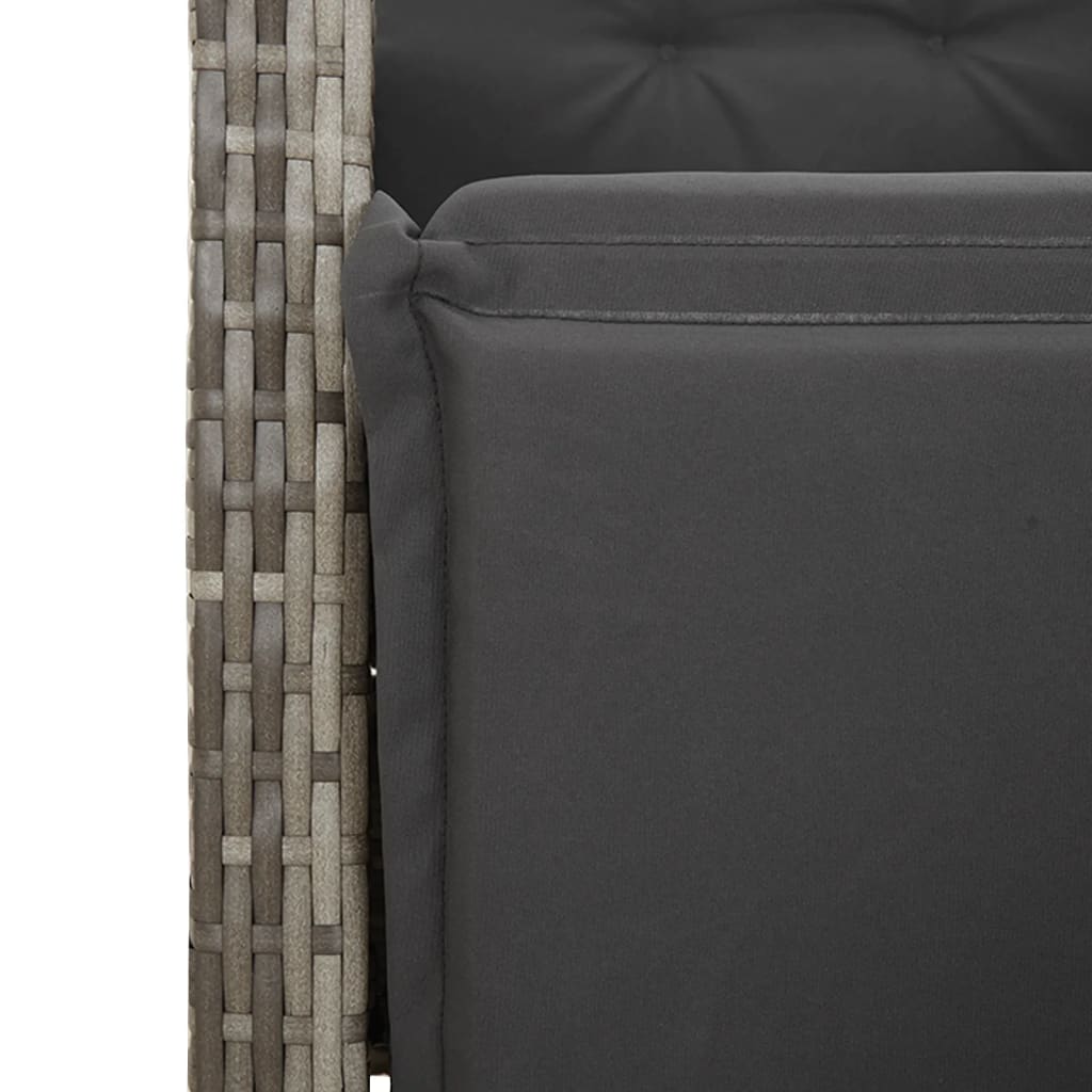 4-dijelna vrtna garnitura od poliratana s jastucima siva