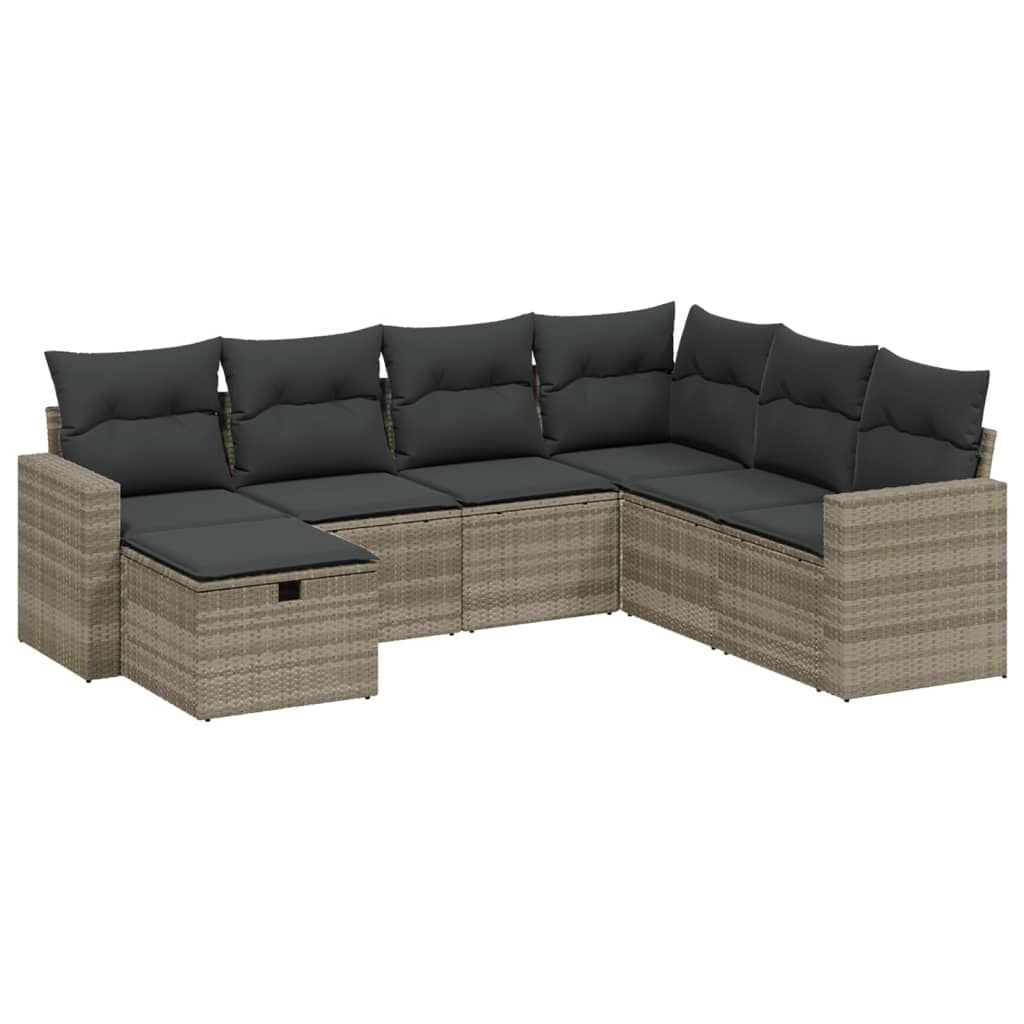 7-dijelni set vrtnih sofa svjetlosivi od poliratana