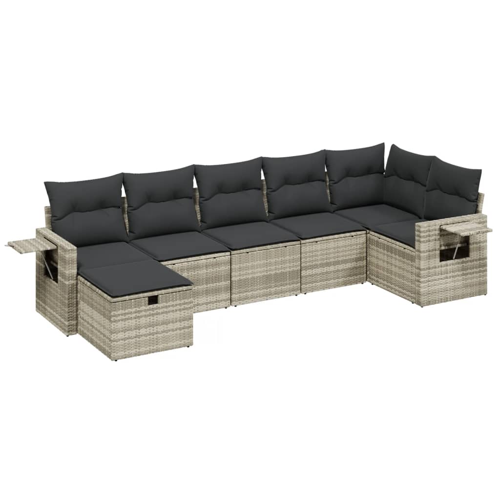7-dijelni set vrtnih sofa svjetlosivi od poliratana
