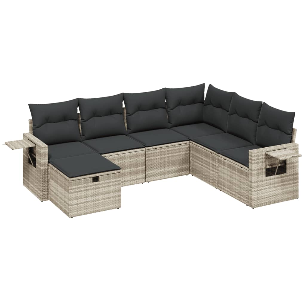 7-dijelni set vrtnih sofa svjetlosivi od poliratana