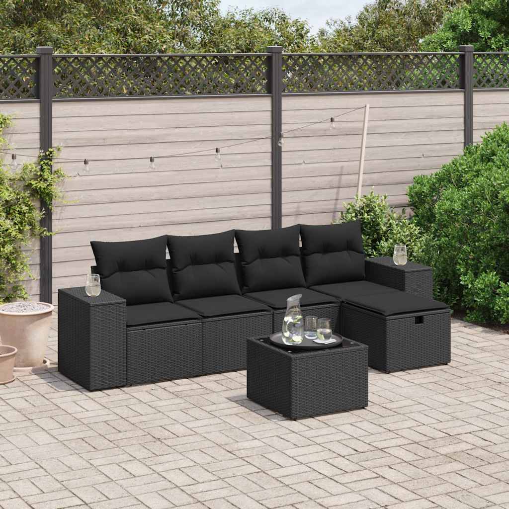 5-dijelni set vrtnih sofa s jastucima bež od poliratana