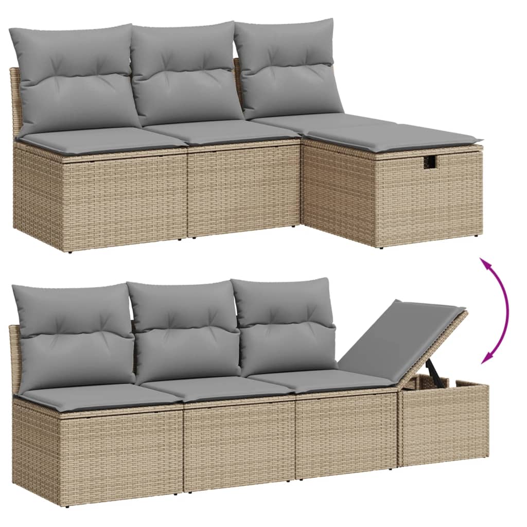 8-dijelni set vrtnih sofa od poliratana s jastucima sivi