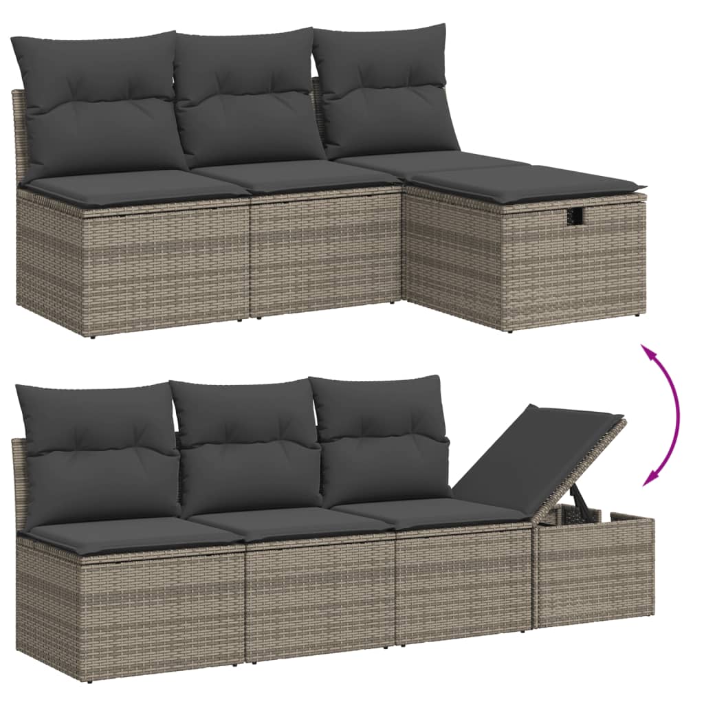 7-dijelni set vrtnih sofa sivi od poliratana