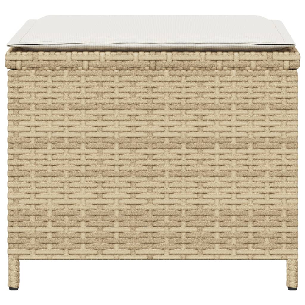 Vrtni stolci s jastucima 4 kom bež 40x40x35 cm od poliratana