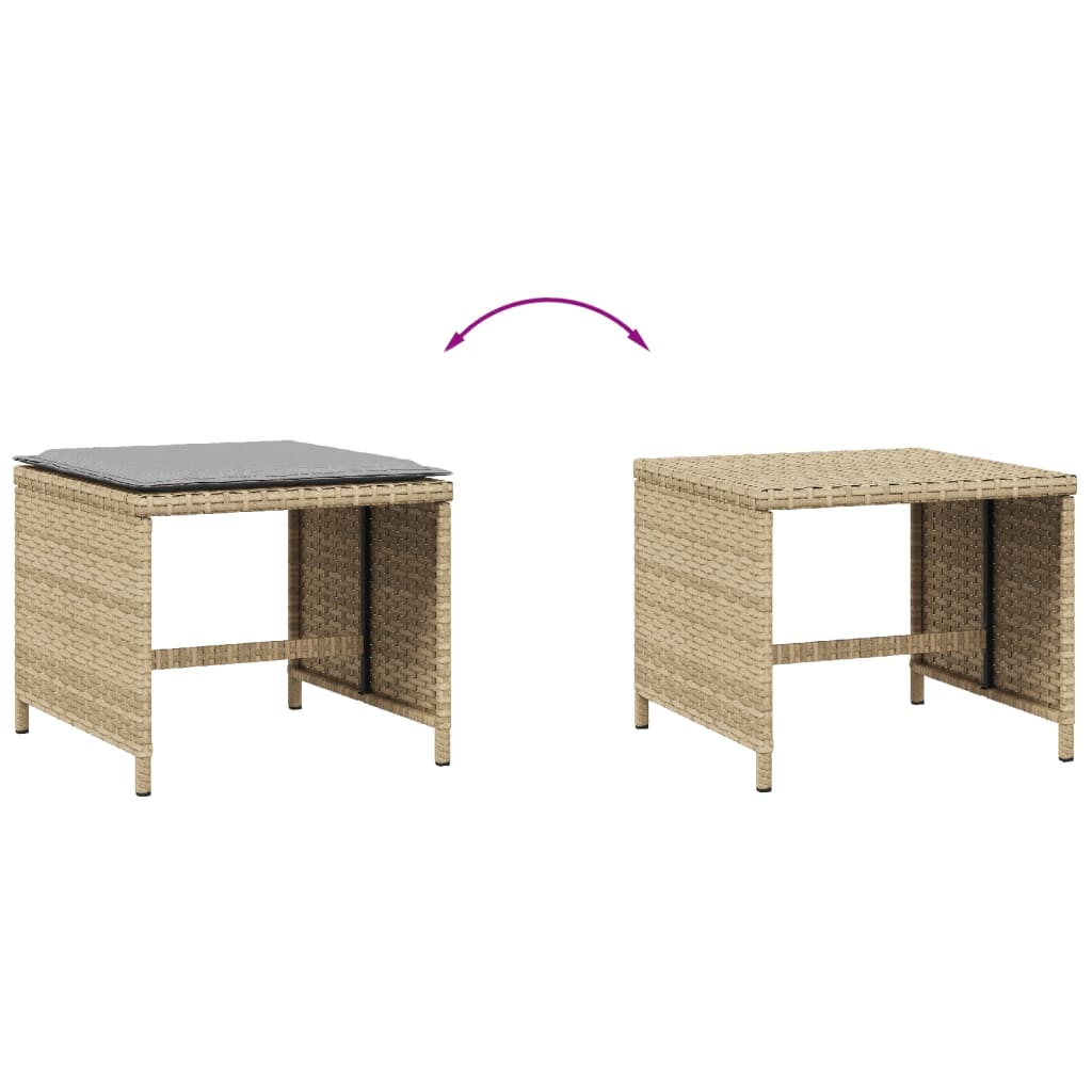 Vrtni taburei s jastucima 4 kom 40x40x35 cm od poliratana