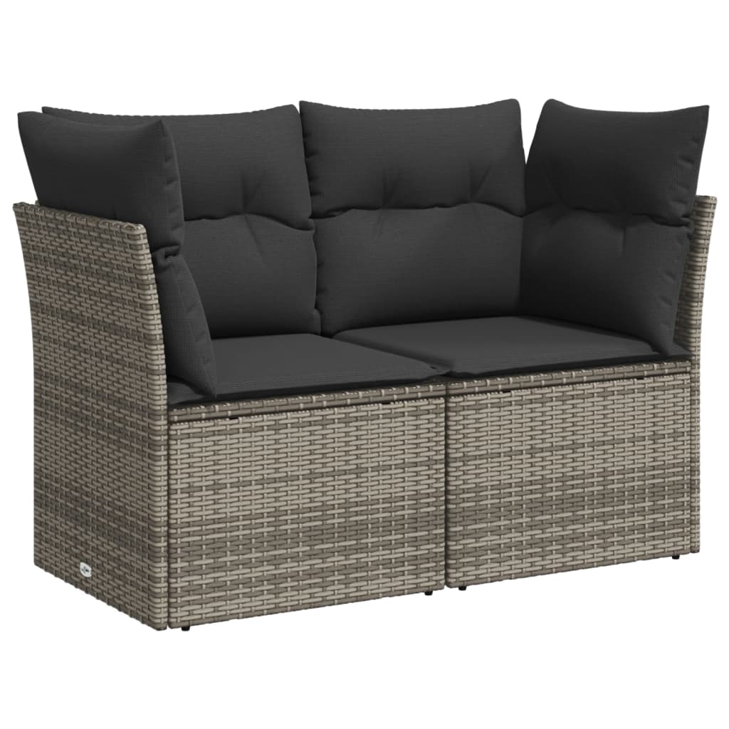 6-dijelni set vrtnih sofa od poliratana s jastucima sivi