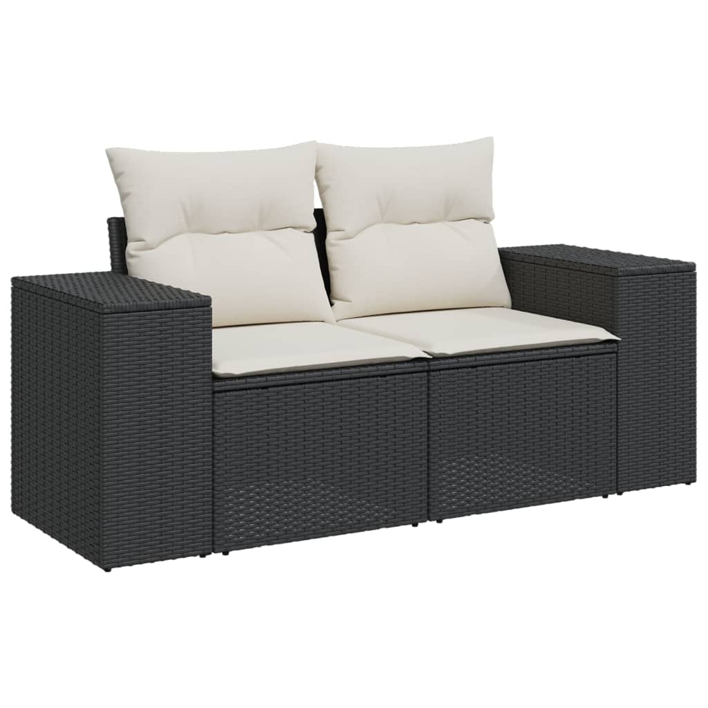 6-dijelni set vrtnih sofa s jastucima crni od poliratana