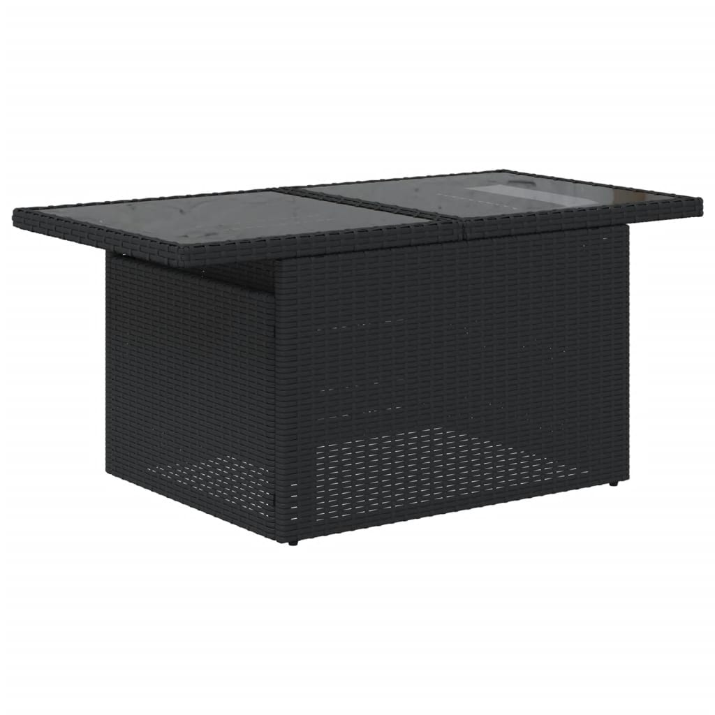 8-dijelni set vrtnih sofa od poliratana s jastucima crni