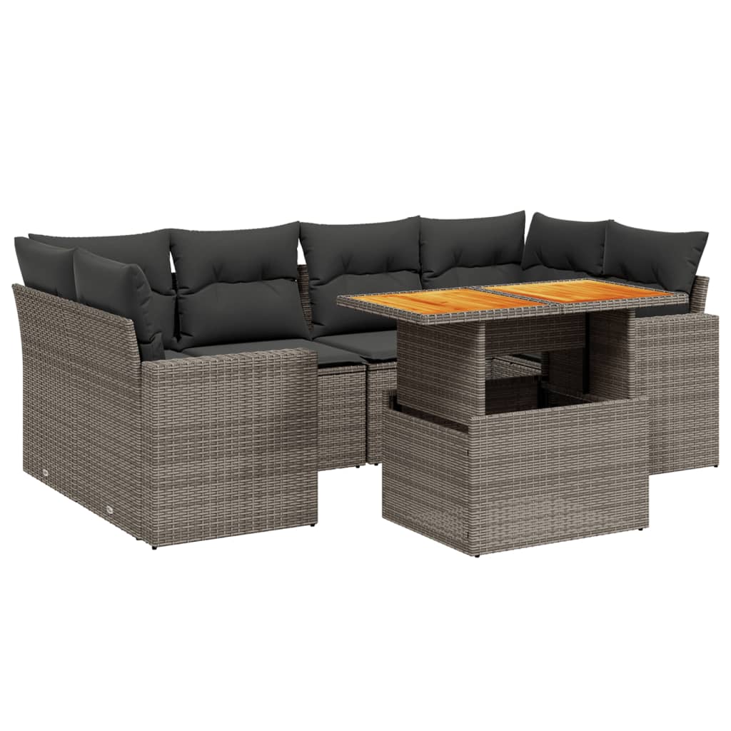 7-dijelni set vrtnih sofa sivi od poliratana
