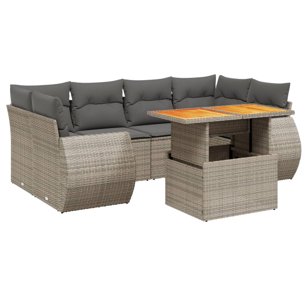 7-dijelni set vrtnih sofa sivi od poliratana