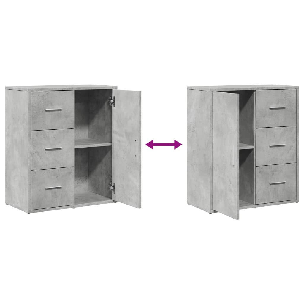 Komode 2 kom beton sive 60 x 31 x 70 cm od konstruiranog drva