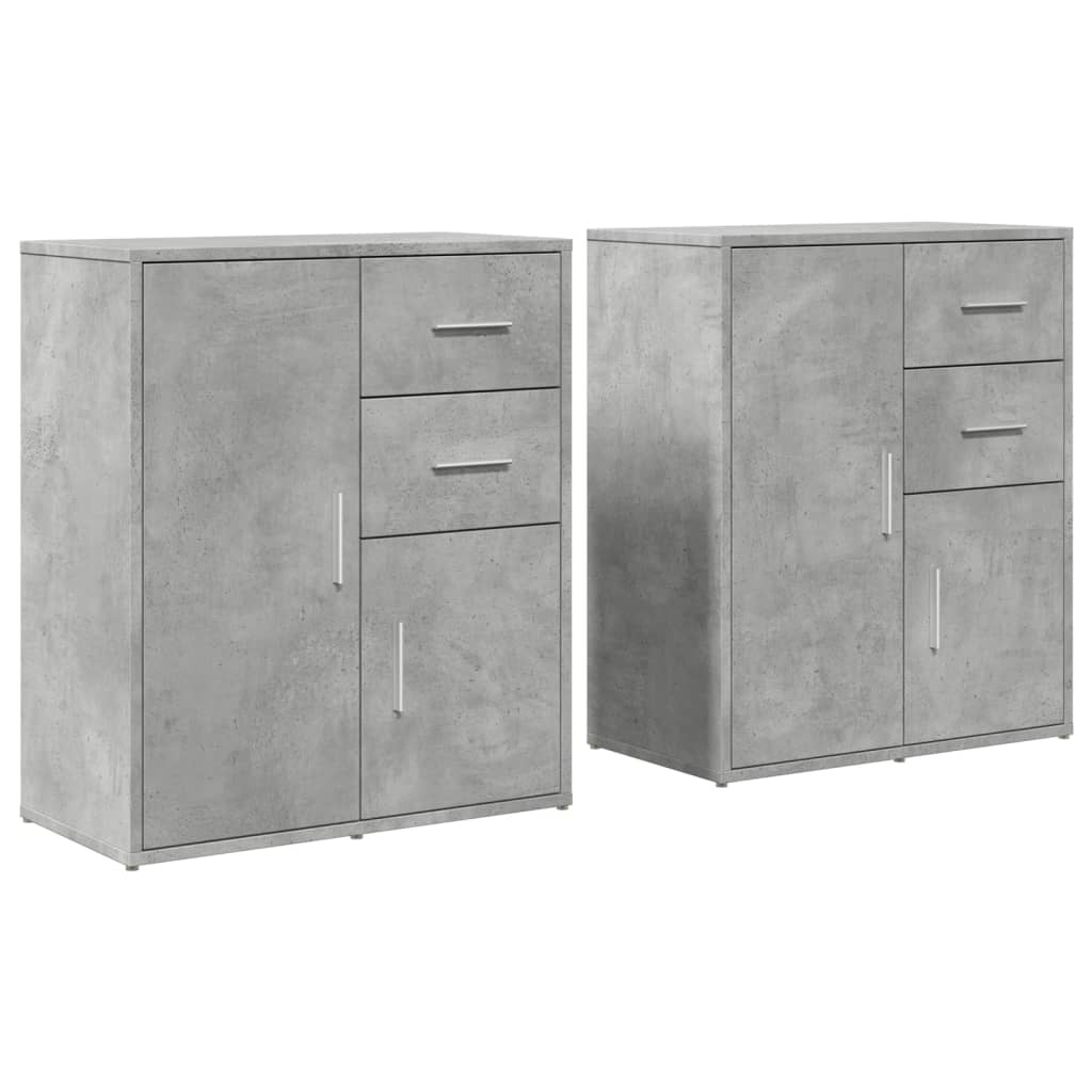 Komode 2 kom beton sive 60 x 31 x 70 cm od konstruiranog drva