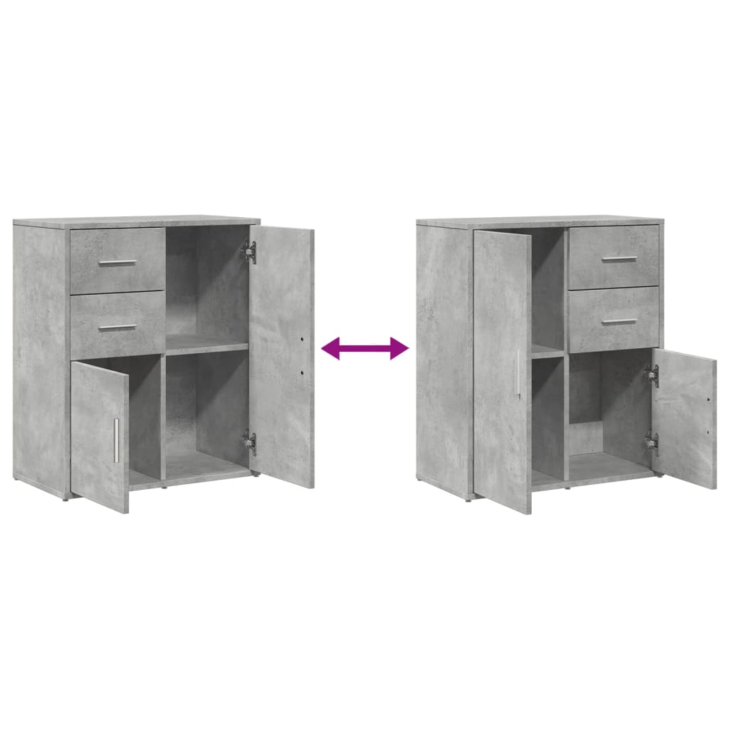 Komode 2 kom beton sive 60 x 31 x 70 cm od konstruiranog drva
