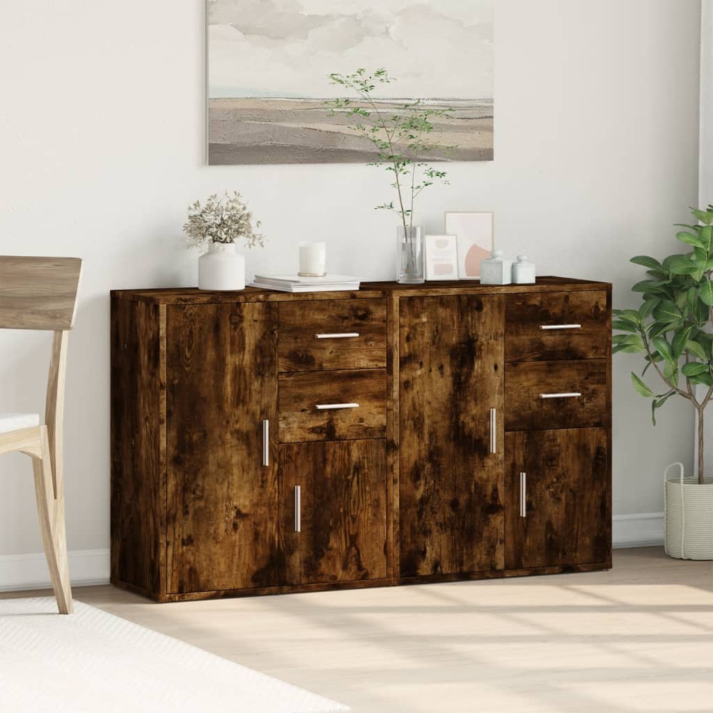 Komoda 2 kom dimljeni hrast 60x31x70 cm od konstruiranog drva
