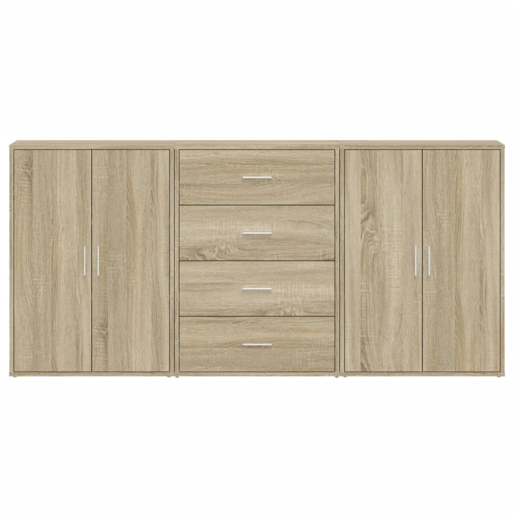 Komoda 3 kom boja hrasta sonome 60x31x84 cm konstruiranog drva