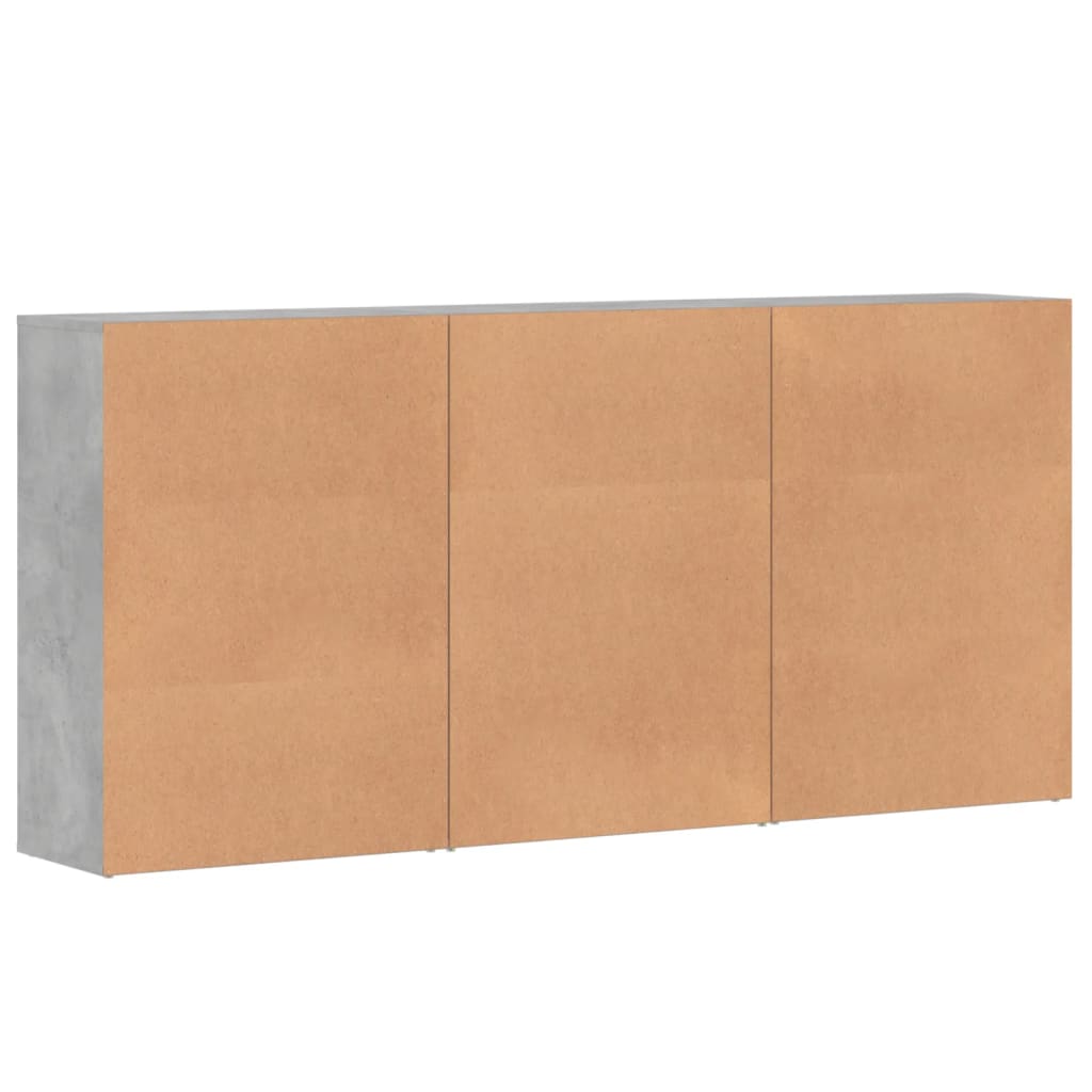 Komoda 3 kom siva boja betona 60x31x84 cm konstruiranog drva