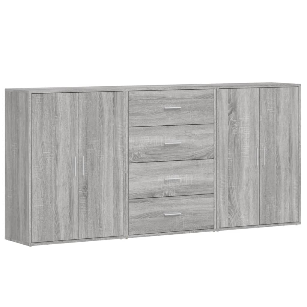 Komoda 3 kom boja hrasta sonome 60x31x84 cm konstruiranog drva
