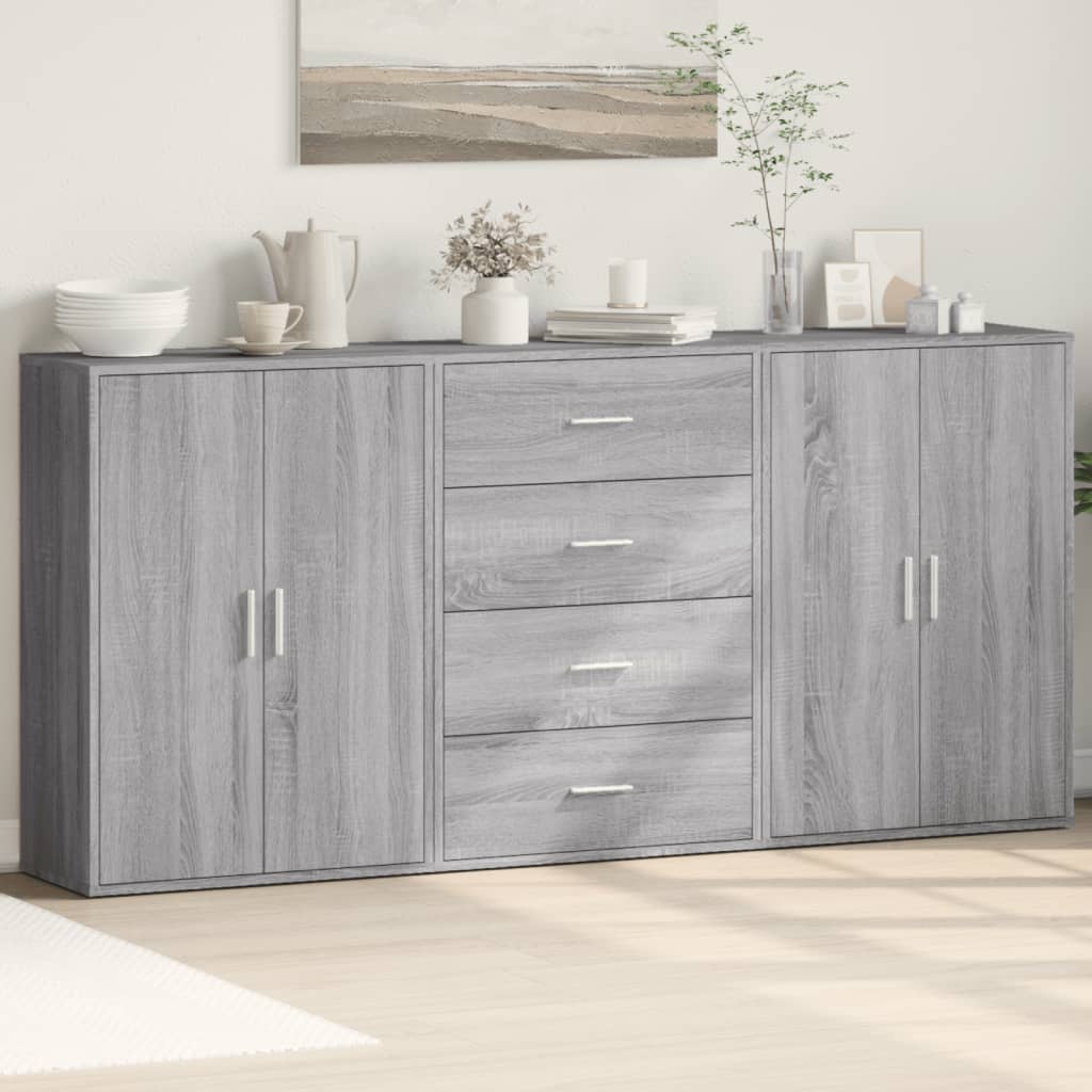 Komoda 3 kom boja hrasta sonome 60x31x84 cm konstruiranog drva