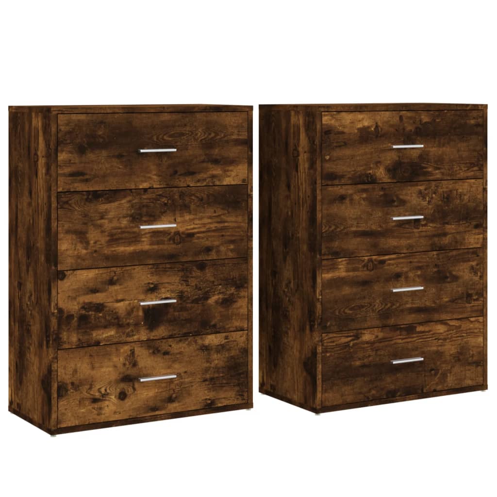 Komoda 2 kom boja dimljenog hrasta 60x31x84cm konstruirano drvo