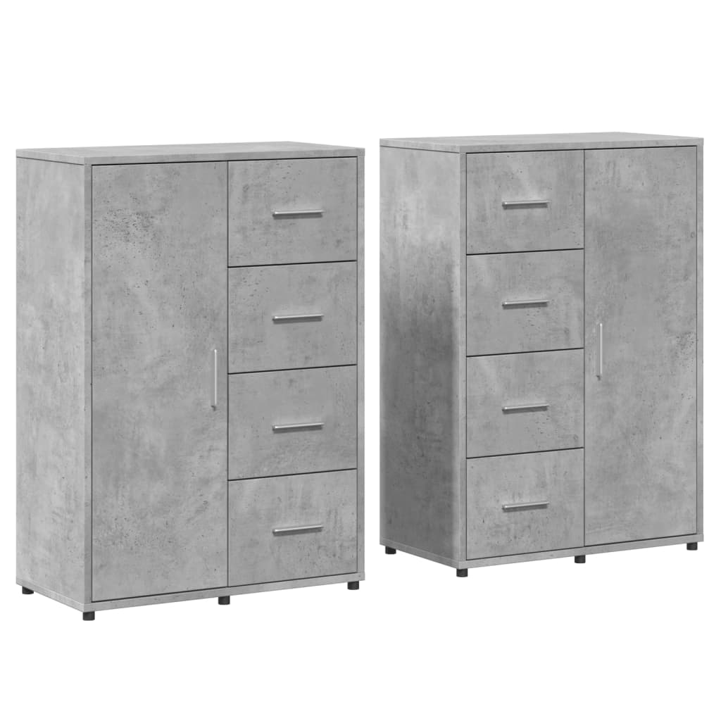 Komoda 2 kom siva boja betona 60x31x84 cm od konstruiranog drva