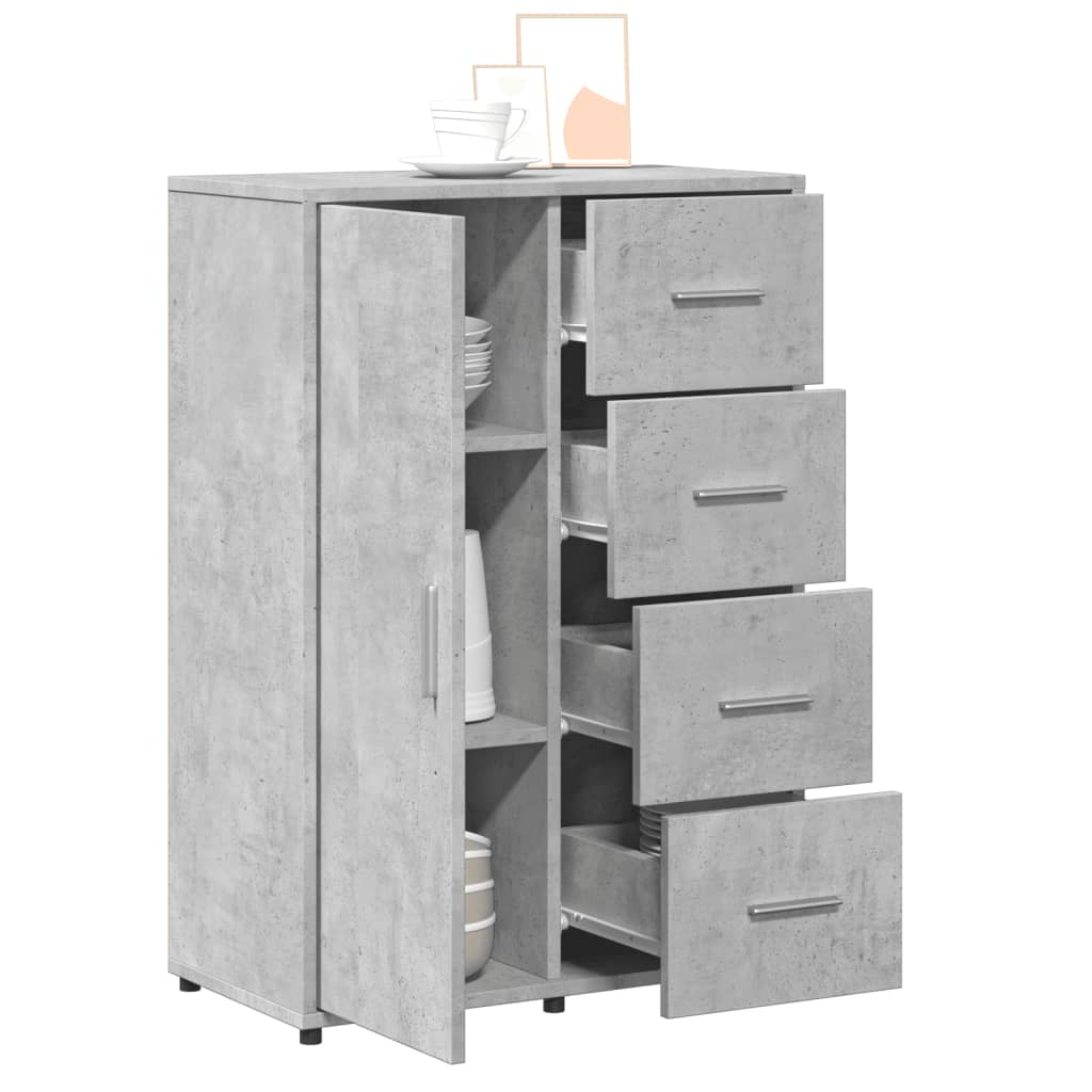Komoda 2 kom siva boja betona 60x31x84 cm od konstruiranog drva