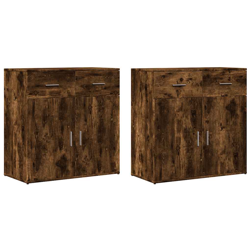 Komoda 2 kom boja dimljenog hrasta 79x38x80cm konstruirano drvo